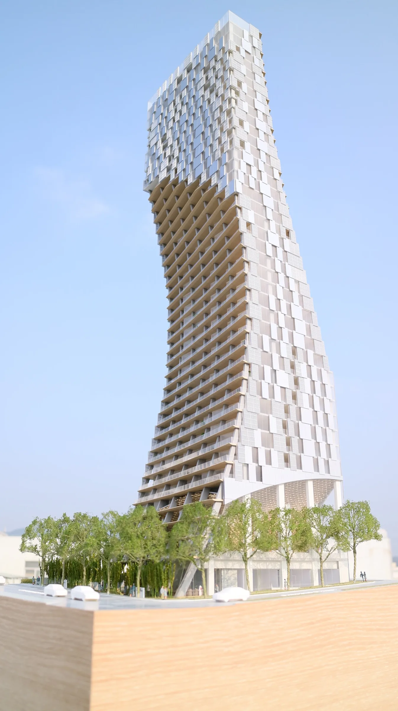 Kengo Kuma Vancouver Apartments 1:150 architectural scale model by JYD Models